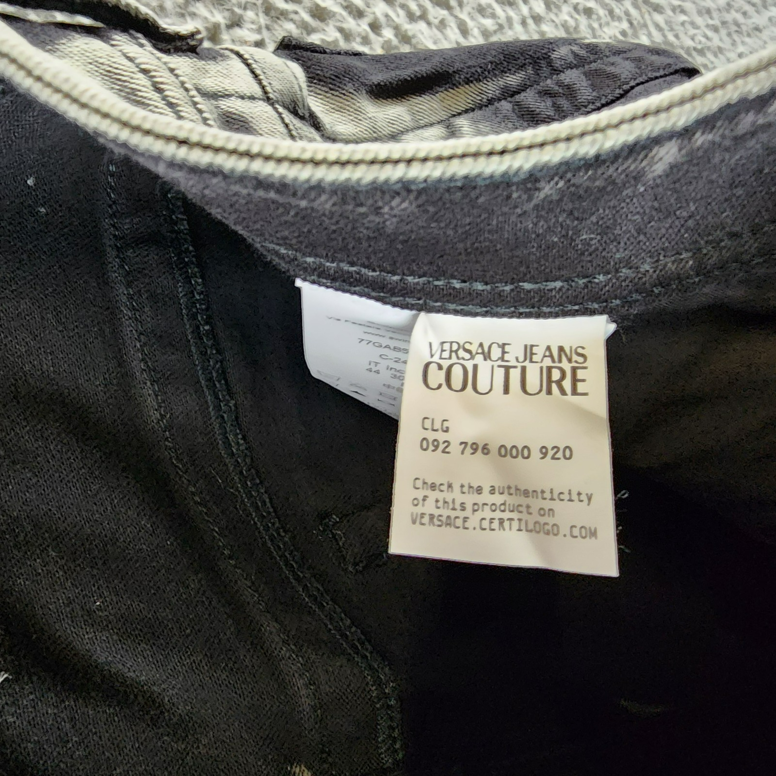 Versace Jeans Couture Regular Fit Jeans Men's 30 Bleached Black Denim Button Zip - Picture 10 of 17