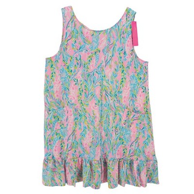 NWT LILLY PULITZER Kristen Flounce Dress Unicorn of the Sea 100% Pima Cotton XXL