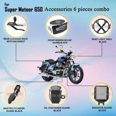 Fit For Royal Enfield ''SUPER METEOR 650'' 6 PCS Accessories Combo - 2