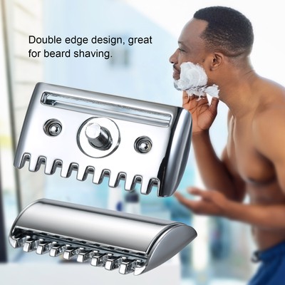 1PC Traditional Replacement Safety  Head Chrome Scalloped Bar Double E7J3