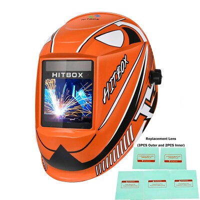 HITBOX 2IN1 MIG WELDER MMA 200A GASLESS IGBT 110V INVERTER MIG WELDER W/Helmet