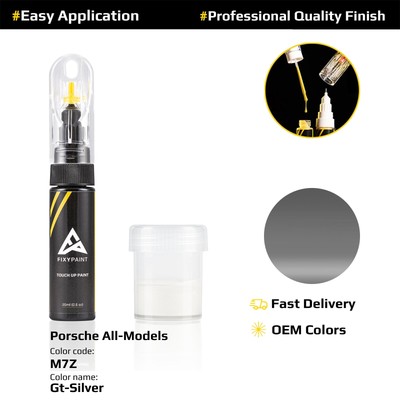 Touch up Paint for Porsche Code: M7Z Gt-Silver Fast Drying Scratch Repair