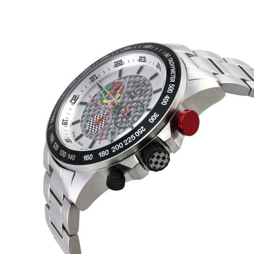 Pre-owned Gv2 By Gevril 9920b Scuderia Bracelet Chrono Date Steel Swiss Quartz Watch