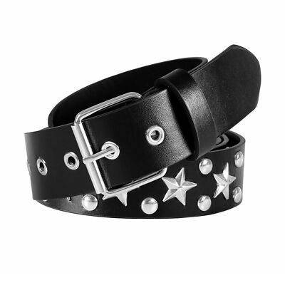 信頼への信頼 Studded Rivets Punk Leather Belts Hip Hop Hook and Eye 小物
