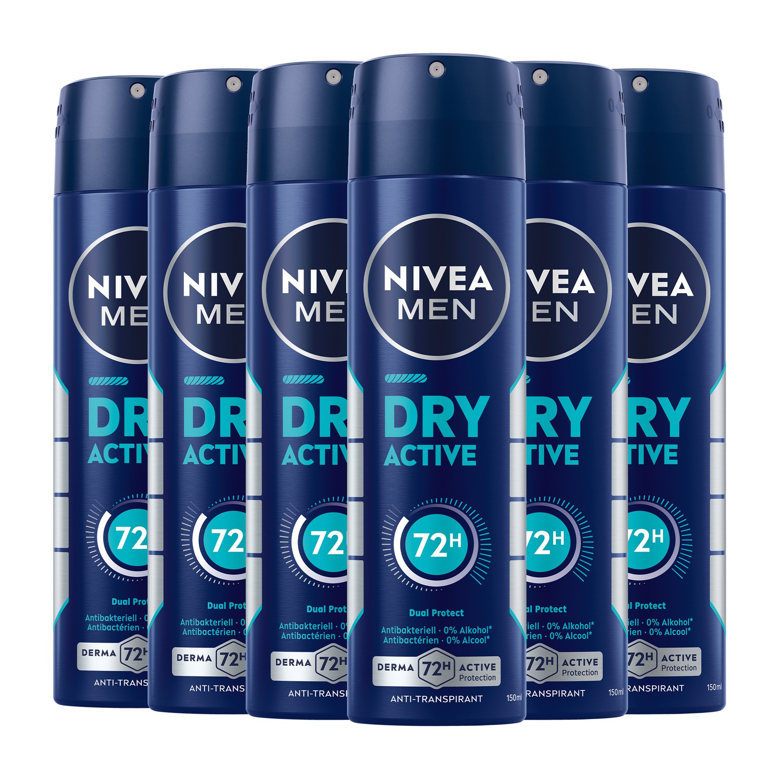 NIVEA MEN Deodorant Dry Active Deo Spray 6 x 150ml - Bild 1 von 8
