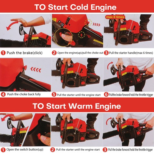 52/58/62cc Gas Chainsaw Guide Bar Cordless Gasoline Powered Chain Saw 2-Cycle