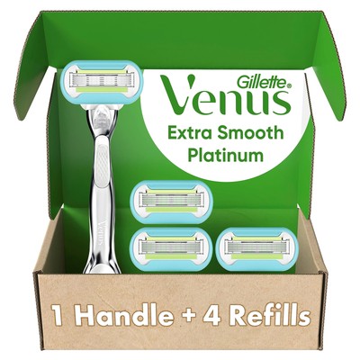 Gillette Venus Platinum Extra Smooth Razors for Women 1 Venus Razor 4 Razor B...