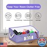 Thankspaw Collapsible Fabric Dog Toy Box and Storage Bin With Handle - Trapezoid Basket Chest Organizer for Pet Toys, Blankets and Accessories, Purple