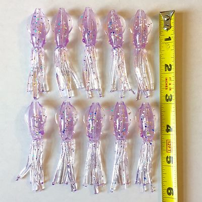 ORIGINAL B-2 SQUIDS 3 INCH LURES B2 SQUID BODIES FLUKE SEABASS ULTRAVIOLET UV