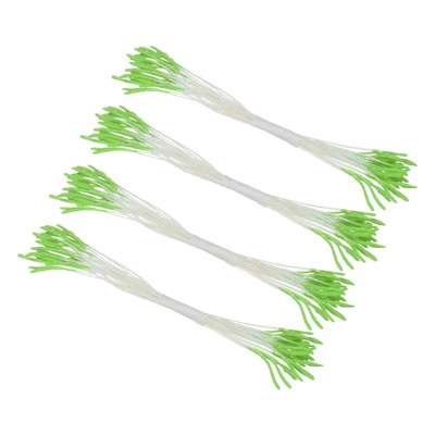 100-Pack Mini Double Heads Artificial Flower Stamen Pistil [Green]