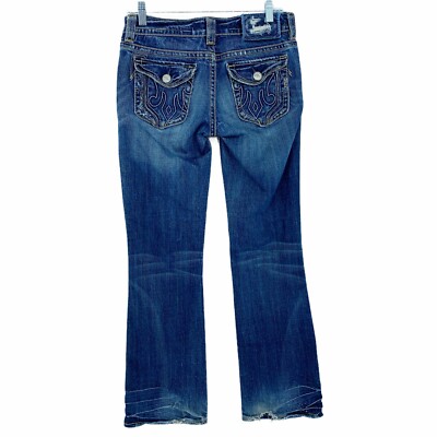 MEK Denim Berkeley Bootcut Women's Size 27 X 32 Destroyed Stretch Denim *