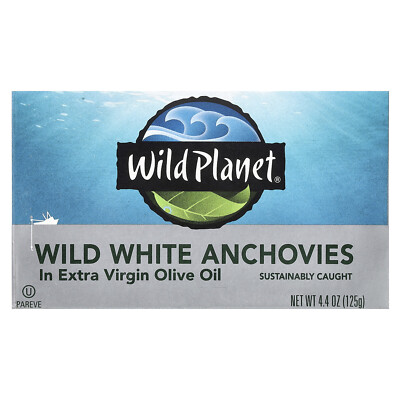 Wild White Anchovies In Extra Virgin Olive Oil, 4.4 oz (125 g)