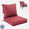 Pakunoda Premium Outdoor Seat Cushion Chair Cushions for Patio Furniture 22 L X 24 W X 4 H Waterproof and Fade Resistant Deep Seat and Backrest Cushion Set with Removable Covers for Chair, Sofa