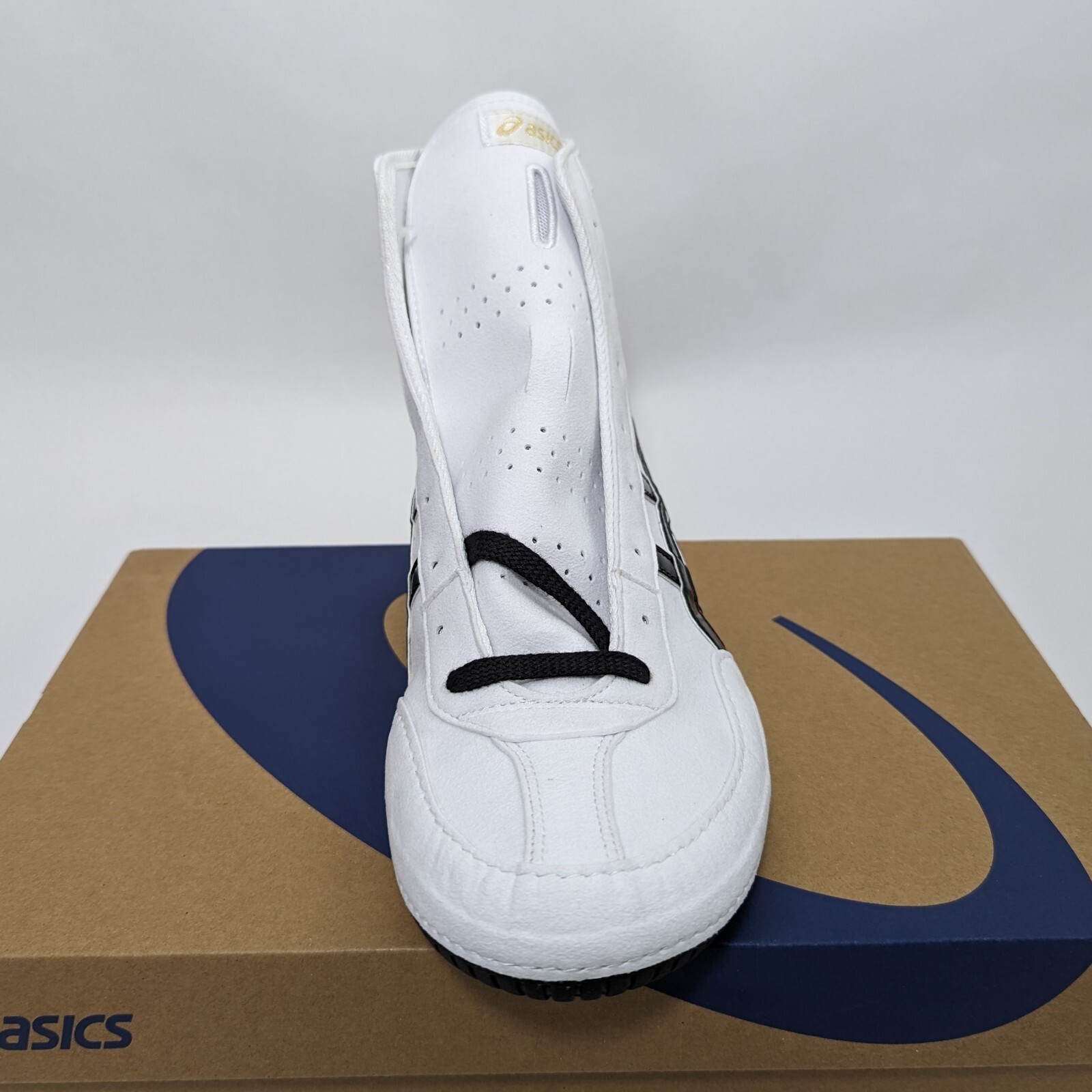Pre-owned Asics Wrestling Shoes 1083a001 White/black(silver) Ex-eo(twr900) Successor Aw:sv In White,black(silver)