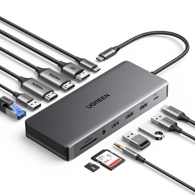 UGREEN USB C Docking Station 13 in 1 4K HDMI 100W PD SD/TF For MacBook Dell XPS