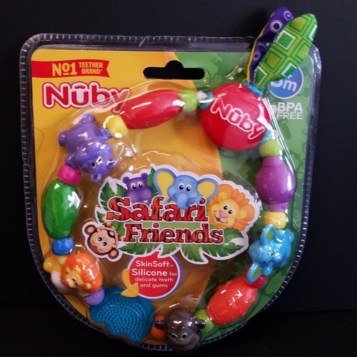 Nuby Safari Friends Skin Soft Silicone Helps Sore Gums BPA Free 3 Mos + (G1389)