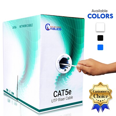 Cat5e/Cat6 Riser CCA 1000ft Bulk Network Ethernet Lan Cable UTP 4Pairs MultColor