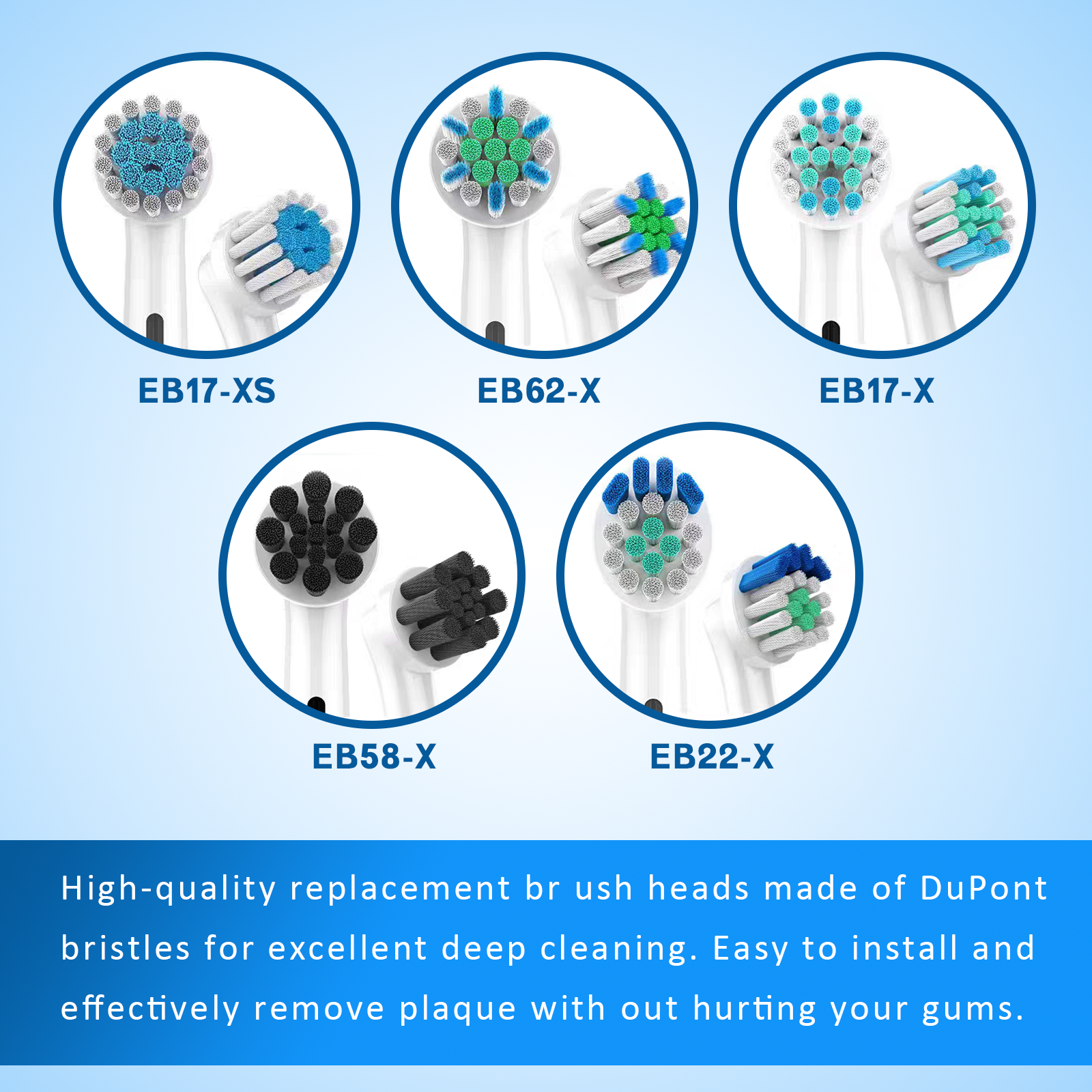 Toothbrush Replacement Heads Compatible with Oral B - 20 Toothbrushes