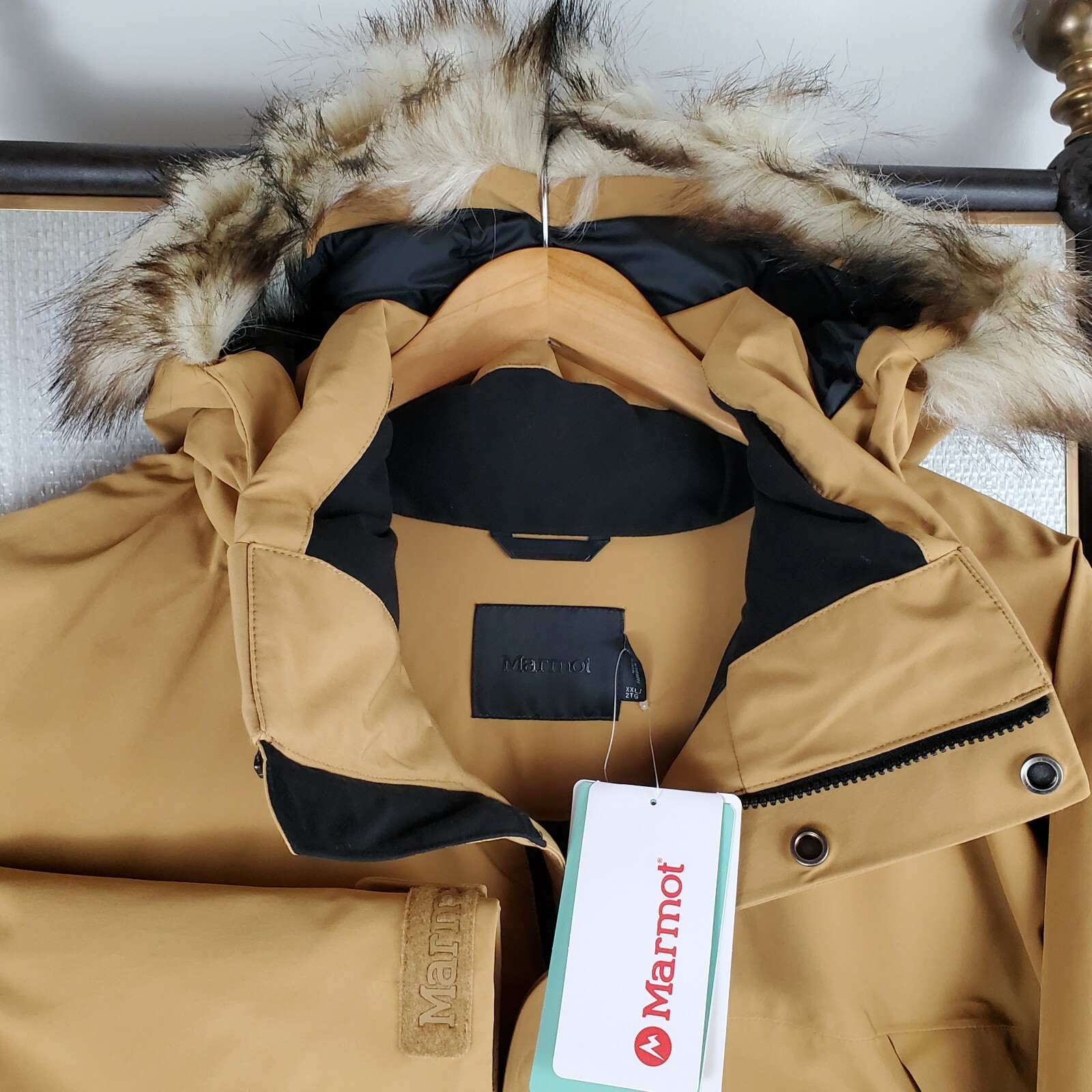Pre-owned Marmot $375  Mens Size 2xl 700 Duck Down Jacket Khaki Hooded Yukon Parka In Beige