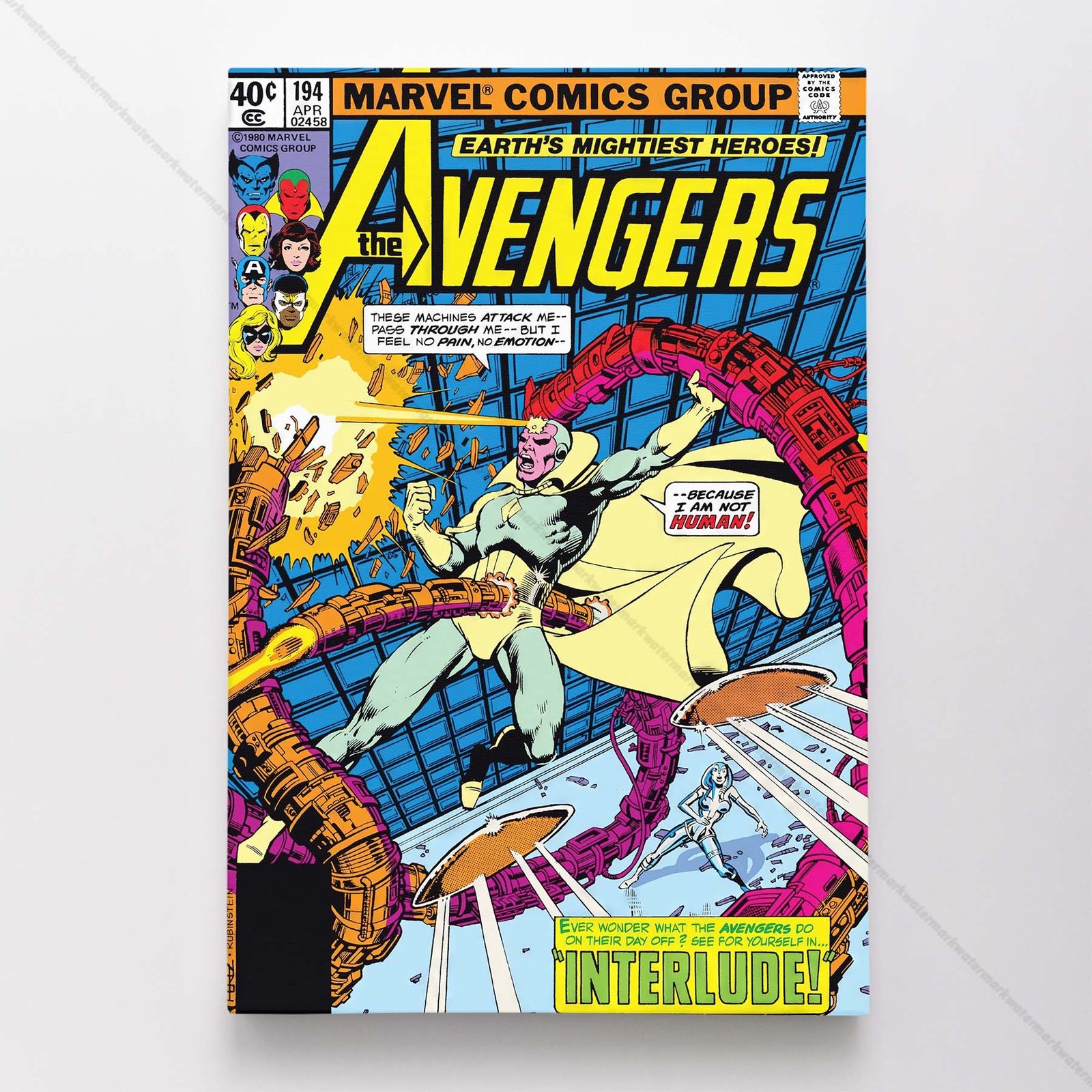 Avengers #194 Poster Canvas Mightiest Heroes Marvel Comic Book Art Print