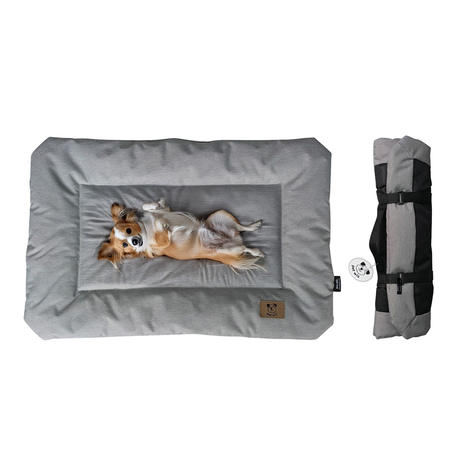 pet wiz Portable Waterproof Travel Dog Bed | Durable, Easy-to-Clean, Roll-up Bed