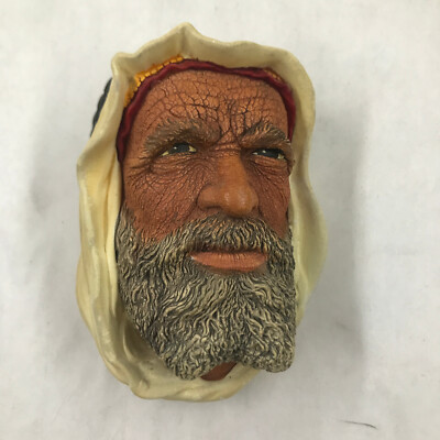 VTG 1968 Bossons of England ''Syrian'' Arab Sheik Head Chalkware Wall Plaque Mount