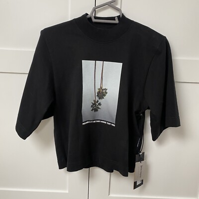 Palm Angels Women's Mirage Boxy T-Shirt Black/Light Grey XS