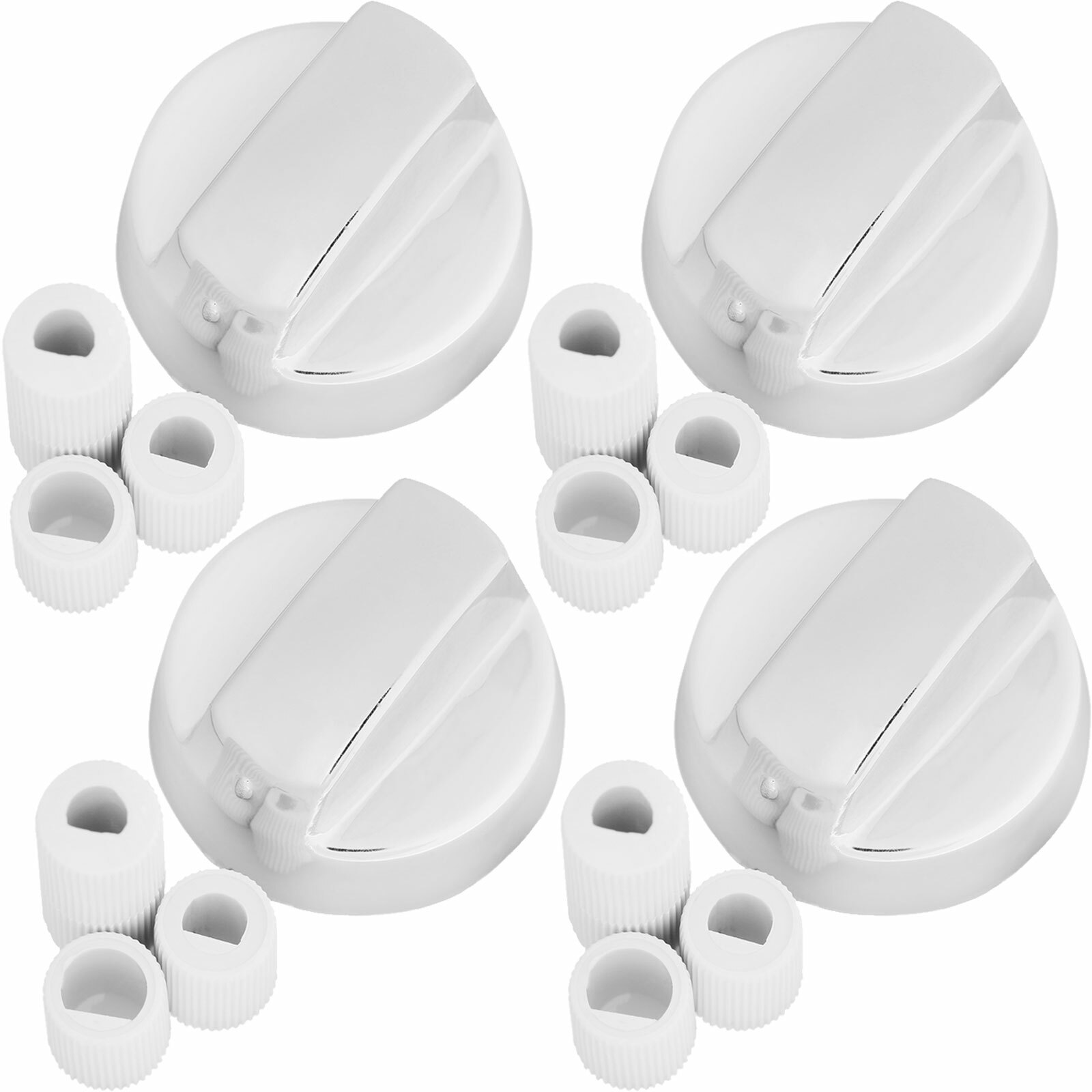 Universal Chrome Oven Knob Silver Gas Hob Cooker Control Switch Knobs
