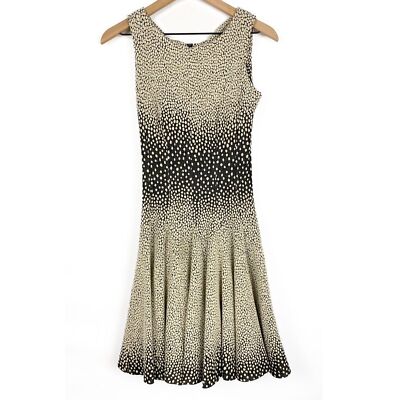 Issa London Polka Dot Fit and Flare Knit Mini Dress - Size 6