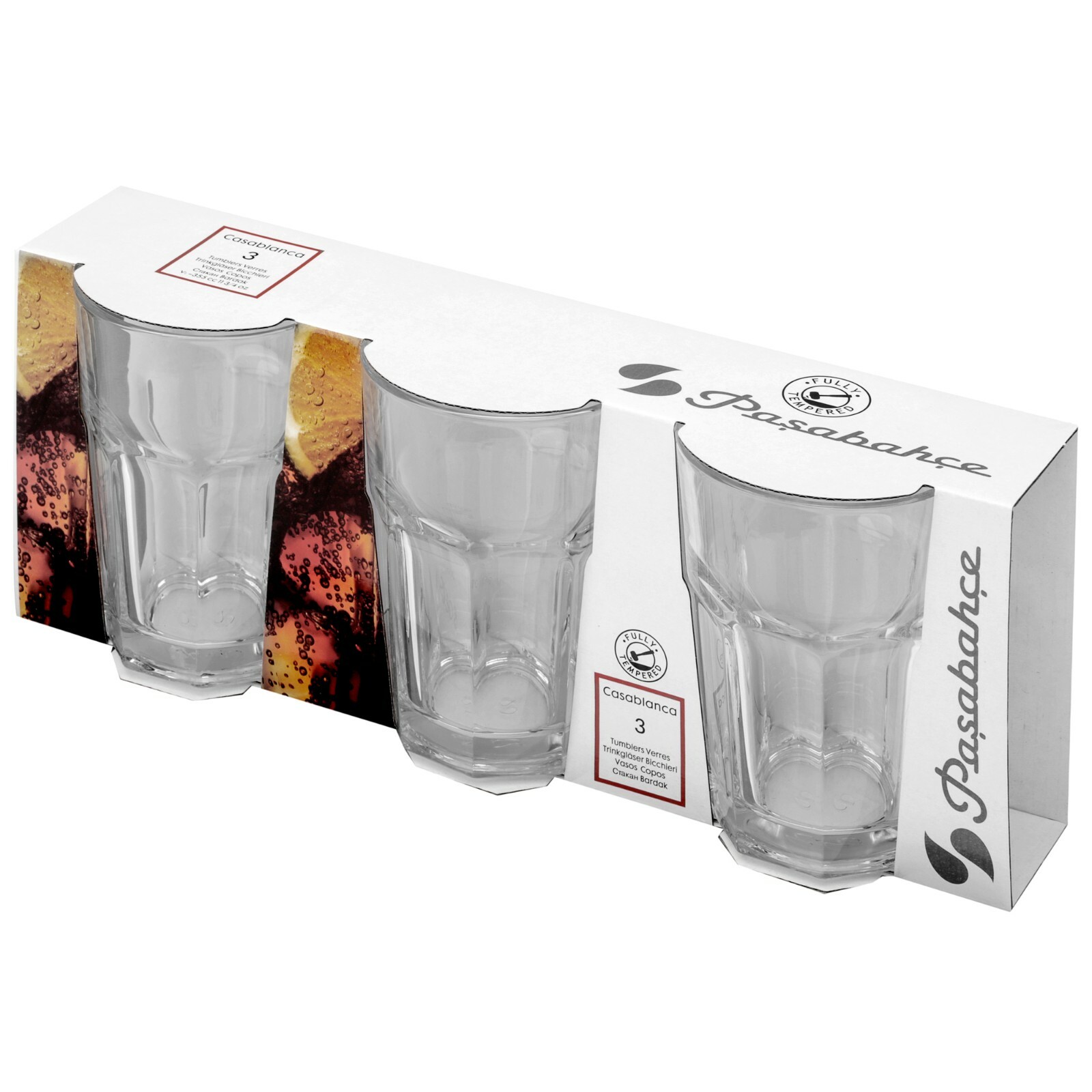Pasabahce Elysia Tumbler Gläser – 35,5 Cl, Transparent, 12 Stück, Für Wasser, Whisky & Mehr