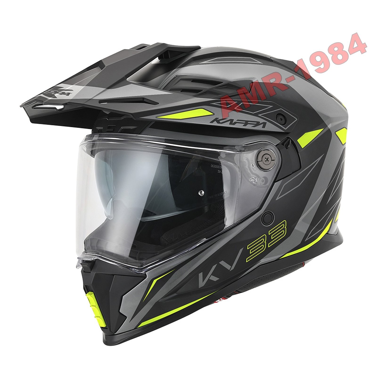 CASCO KAPPA ENDURO KV33 WIZARD GRIGIO OPACO - NERO - GIALLO HKKV33FWZTY