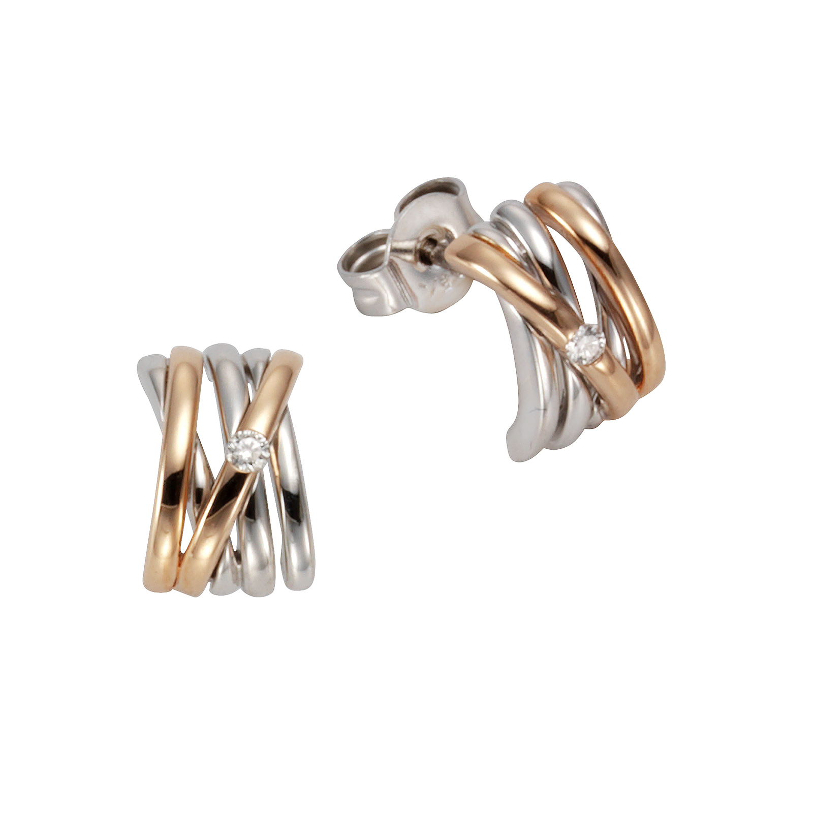 OrolinoGold 585 zweifarbig mit 2 echten Brillanten zus. 0,04ct.