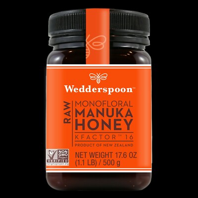 MANUKA HONEY 1.1 LB 500g  WEDDERSPOON NEW ZEALAND RAW MANUKA HONEY KFACTOR 16+ 