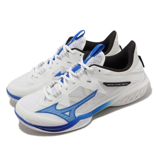 

Мужские кроссовки для бадминтона Mizuno Wave Claw NEO 2 Wide White Blue 71GA2270-26, Белый, Wave Claw Neo 2 Wide