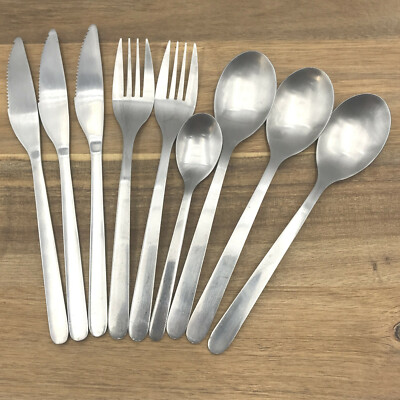 Ikea FORNUFT 9 Pc Set Teaspoon Soup Spoon Fork Knife Stainless Steel Flatware