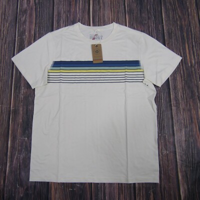 Marine Layer NEW NWT Mens Medium White Striped Sport Crewneck Tee T Shirt