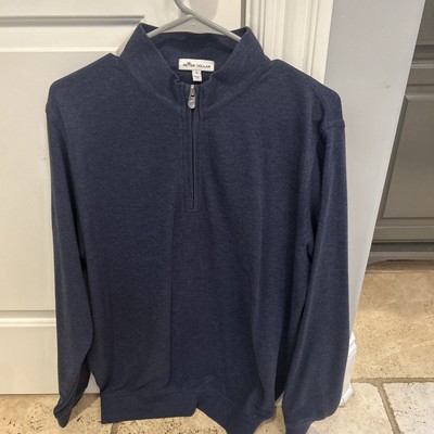 Peter Miller Crown Large   1/4 Zip Performance Fleece Pullover Blue