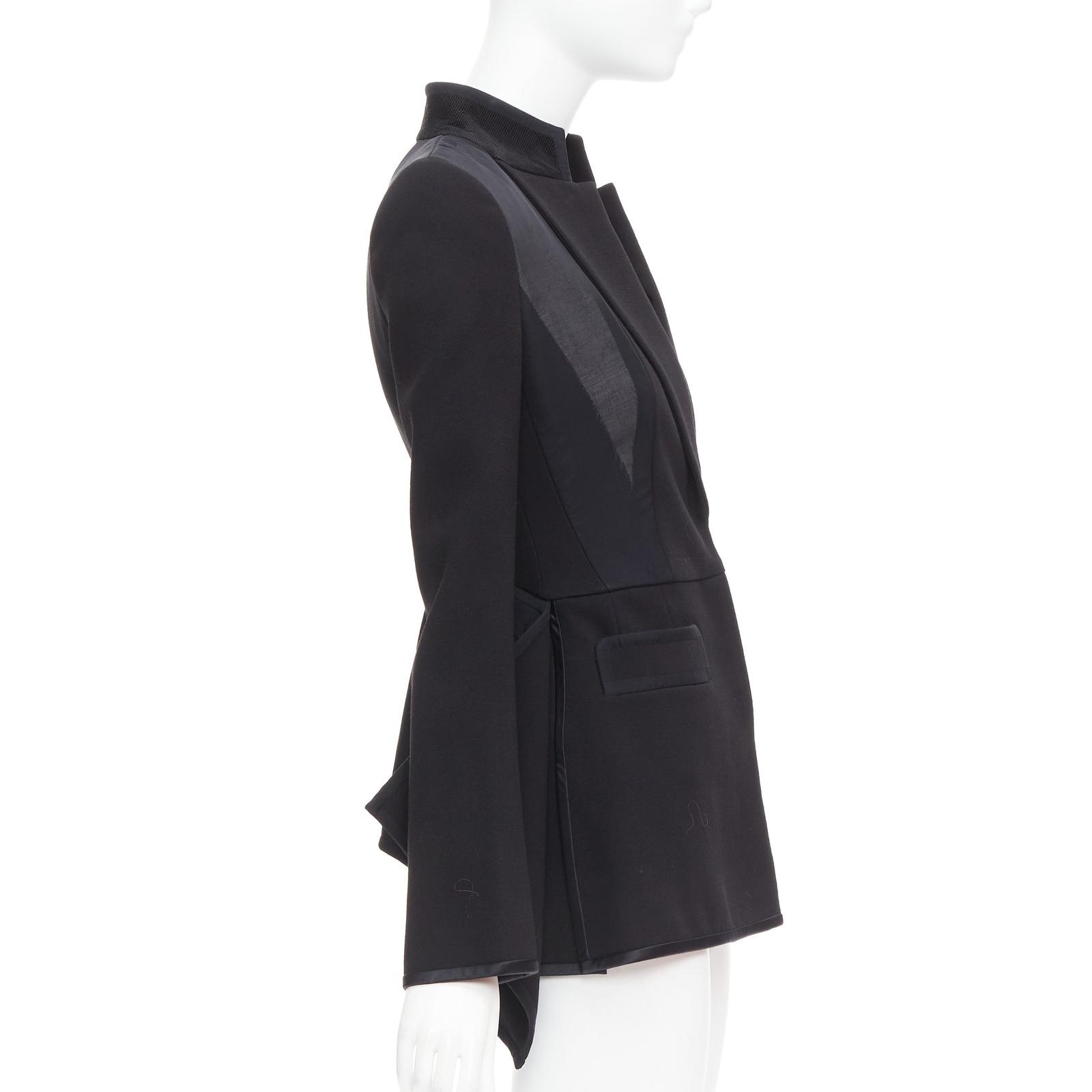 GIVENCHY 2012 Runway black structural sheer overlay peplum