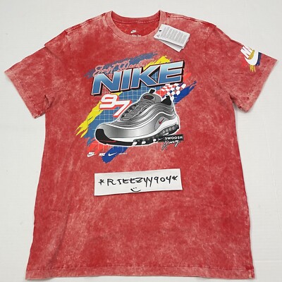 $40 Mens Size M Nike Sportswear Air Max 97 Racing Graphic Red Shirt DR8000 657