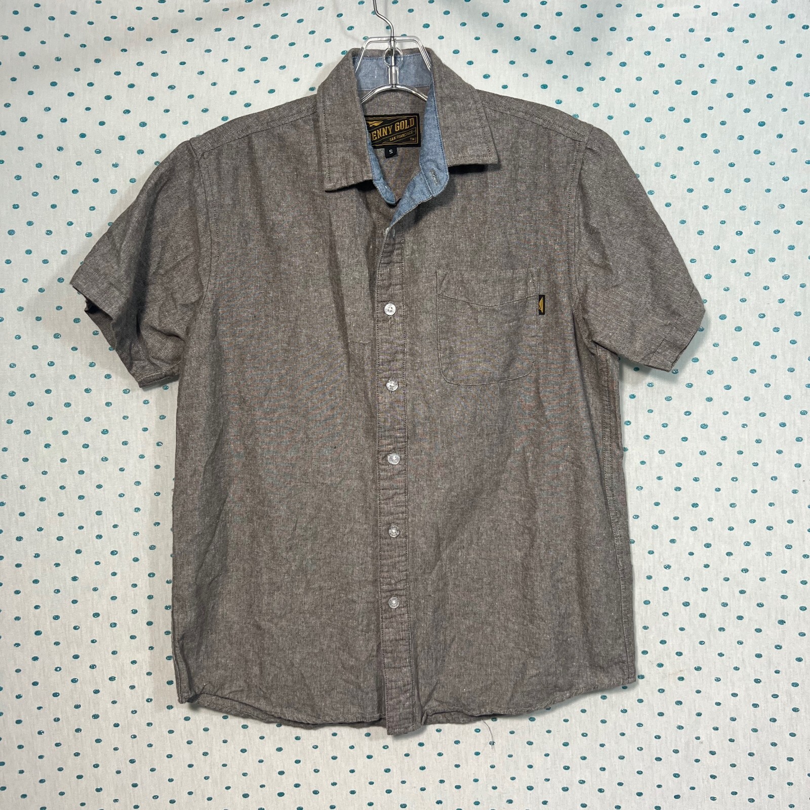 シャツ Benny Gold Venture Flannel Shirt Benny Gold SF Size Small Heather Gray Short Sleeve Button Up
