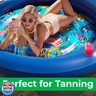 JAMBO Huge Round 76 x 76 Tanning Pool Lounger, Pool Float, Inflatable Sun Tanning Pool Float, Tanning Chair, Pool Floats Adult, Water Lounge Raft Pool Lounger Adults, Tanning Raft Sunchill Tanning Bed