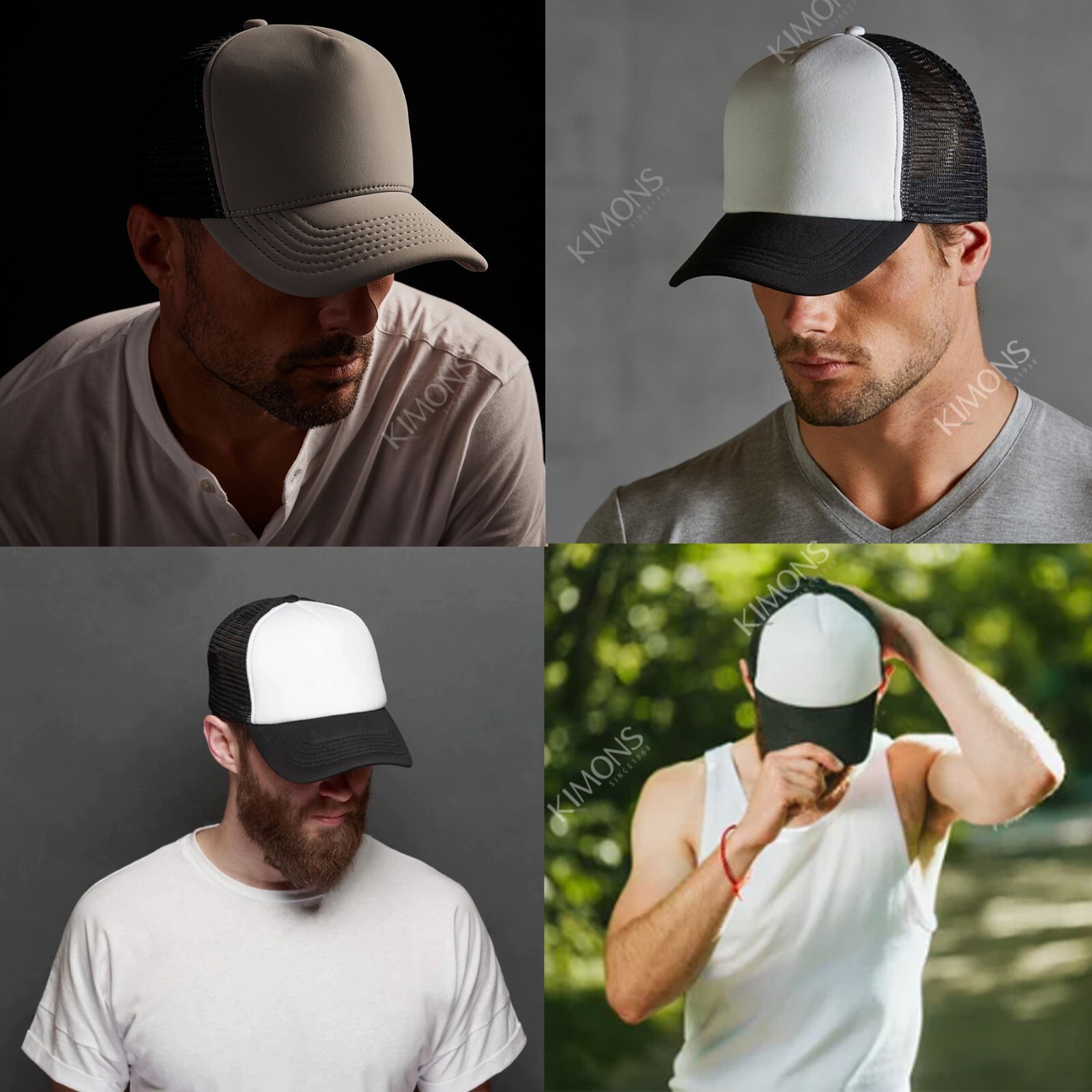 Trucker Hat Foam Mesh Baseball Cap Adjustable Snapback Army Solid Plain Men 3