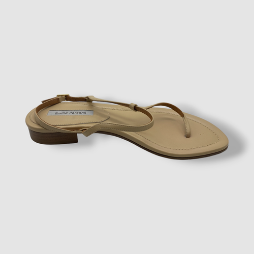 Emme Parsons Women's Beige Cecilia Leather Thong Sandal