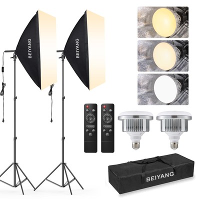 Softbox Lighting Kit, 2x20''x28'' Photography Soft Box with 2 pcs 85W 6000K E...