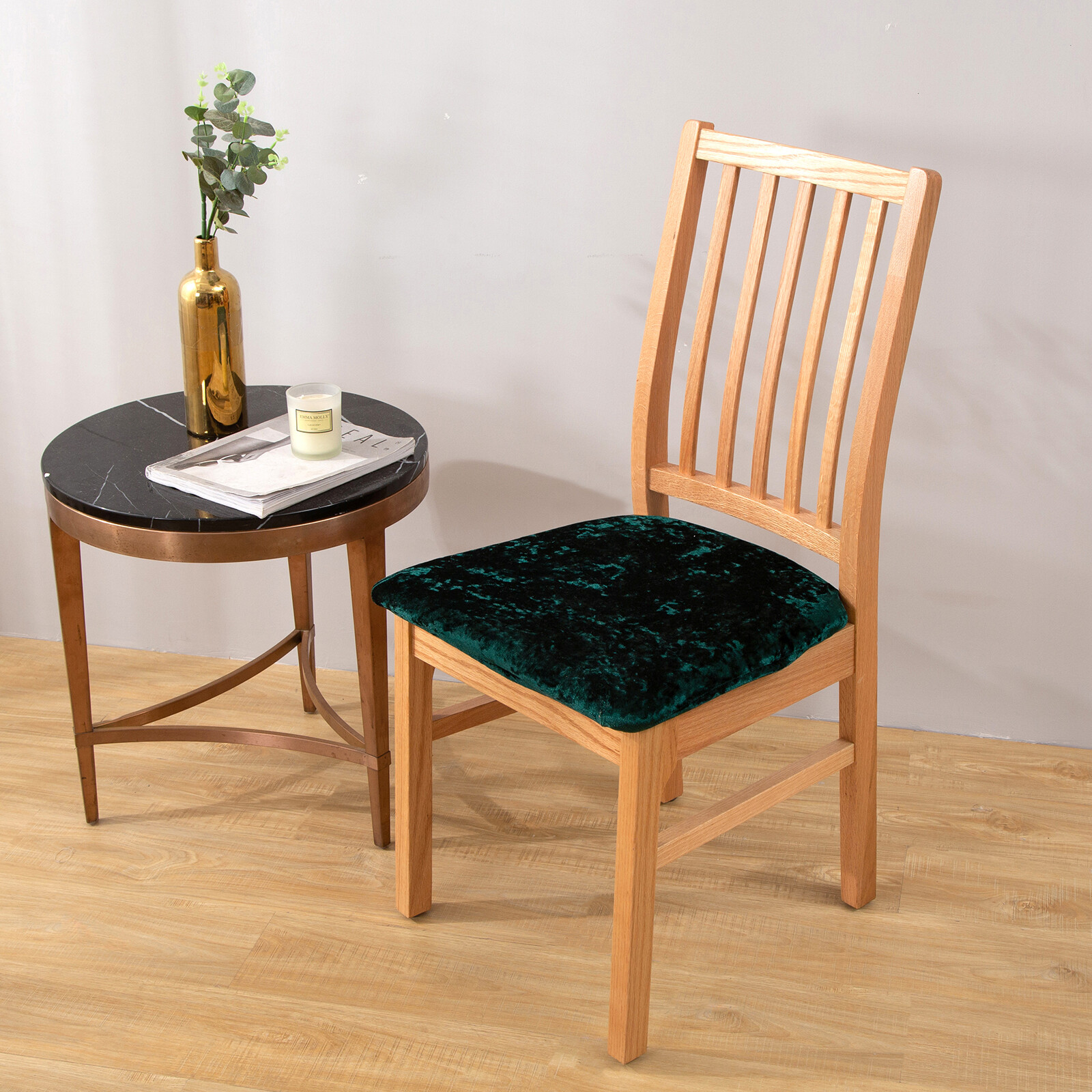 Soft Velvet Dining Chair Seat Covers Stretch Bar Stool Cover Cushion Slipcover