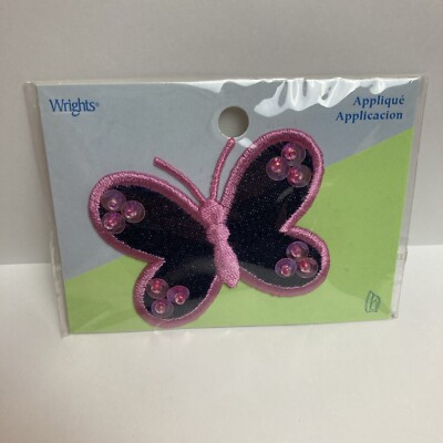 Wrights Iron-On Applique hippie Butterfly Patch 2x2.5