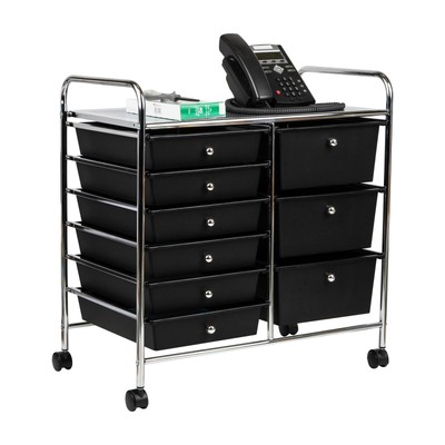 Mind Reader Rolling Cart with Drawers, Utility Cart, Craft Storage, Kitchen, ...