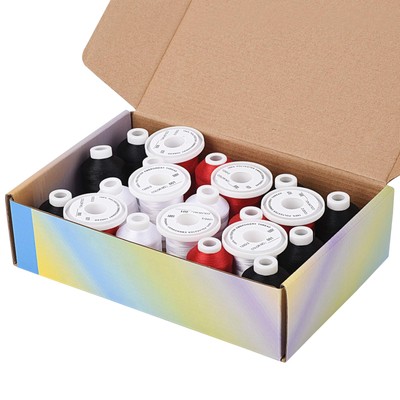 Embroidery Machine Thread Kit 800Y 21 Spools Black White and Red Colors for P...