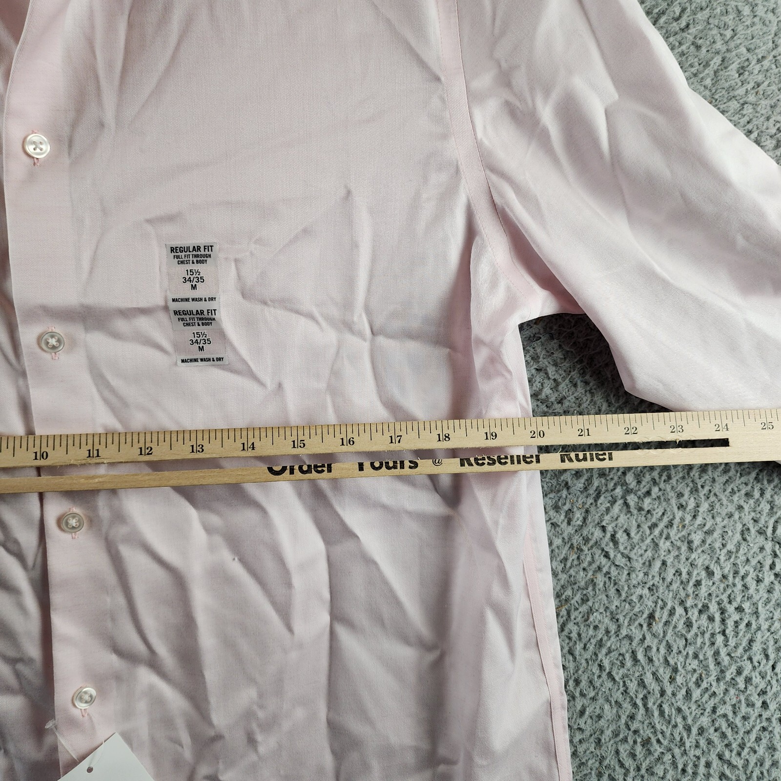 Calvin Klein Refined Cotton Stretch Regular Fit Dress Shirt Men's M 15.5 34/35 - Picture 8 of 16