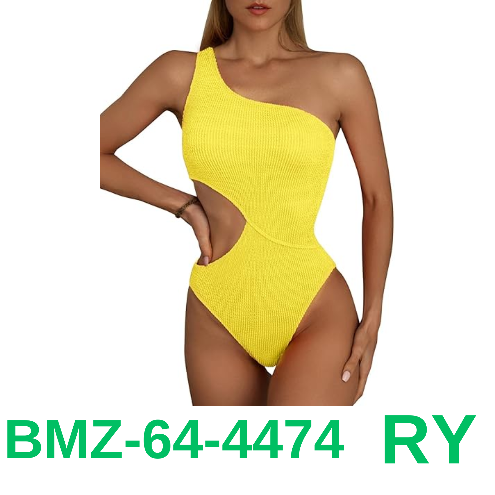 Limeeke Women's Sexy Cutout One Piece Swimsuit One Shoulder Swimwear Ribbed, XL